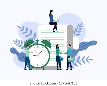 Time management, schedule concept or planner, business concept vector illustration