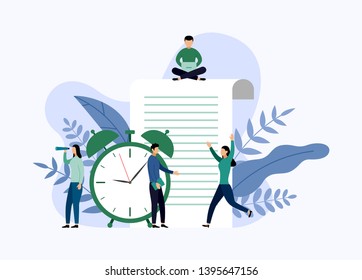 Time management, schedule concept or planner, business concept vector illustration