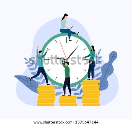 Time management, schedule concept or planner, business concept vector illustration