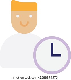 Time Management Schedule Icon Vector Flat Illustration