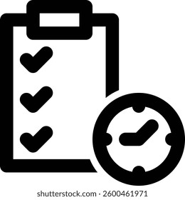 Time Management, Time, Schedule Outline Icon