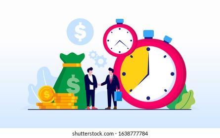Time management, schedule, planner, timeline, timer application, callender landing page website illustration flat vector template 