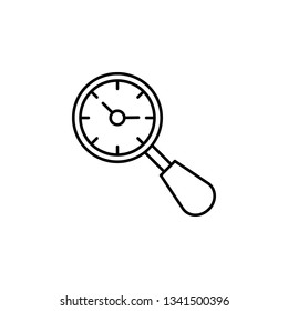 Time management, time, search, clock, hour icon. Element of time management icon. Thin line icon for website design and development, app development. Premium icon
