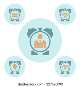 time management set vector icons