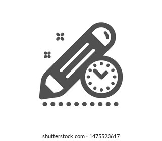 Time management sign. Project deadline icon. Clock symbol. Classic flat style. Simple project deadline icon. Vector
