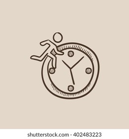 Icono de esbozo de gestión de tiempo.