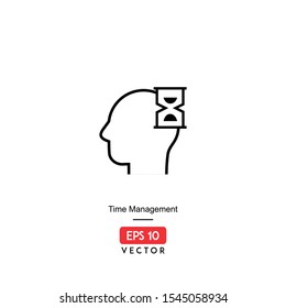 Time Management Skill Icon. Business Skill Isolated On White Background. With Line Style. Icon Of Business. EPS10 - Vector