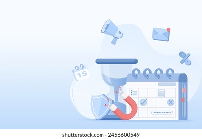 Gestión del tiempo y concepto de estrategia. Añadir cita, modificar, planificación, pensamiento táctico, gestión de la estrategia, programación para lograr el éxito empresarial. Ilustración vectorial plana con espacio de copia.