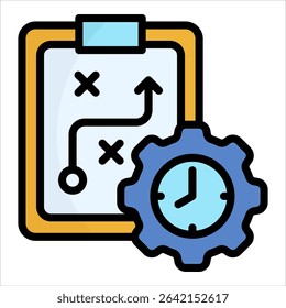 Time Management Strategy Icon Element For Design