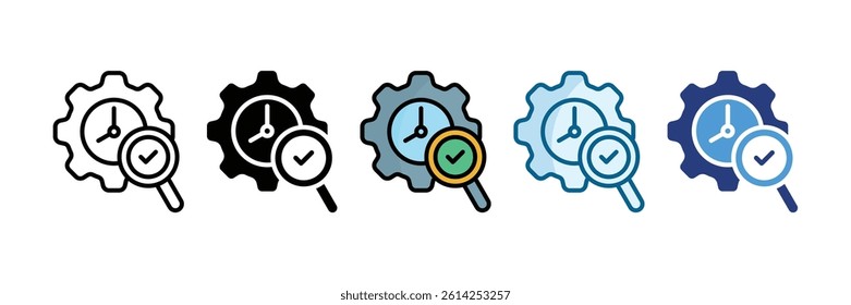 Time Management Strategy Icon Set Multiple Style Collection