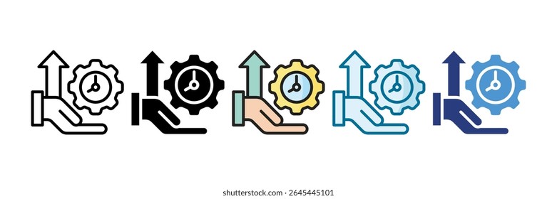 Time Management Strategy Icon Set Multiple Style Collection