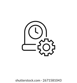 Sistema De Gerenciamento De Tempo Com Ícone Cogwheel Representando Eficiência E Produtividade