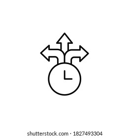 Zeitmanagement, Zeittabelle, Organisation, Plan einfache Dünnzeilensymbol Vektorgrafik