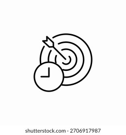 Vector de signo de icono de destino de administración del tiempo