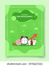 time management for template of banners, flyer, books cover, magazine with liquid shape flat style vector