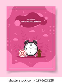 time management for template of banners, flyer, books cover, magazine with liquid shape flat style vector