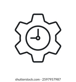 Time management thin line icons. Perfect pixel on transparent background
