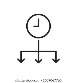 Time management thin line icons. Perfect pixel on transparent background