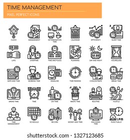 Time Management , Thin Line and Pixel Perfect Icons