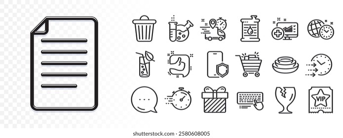 Time management, Timer and Fragile package line icons for web app. Glare of light effect. Message icon. Pack of Surprise, Medical analytics, Like pictogram icons. Vector