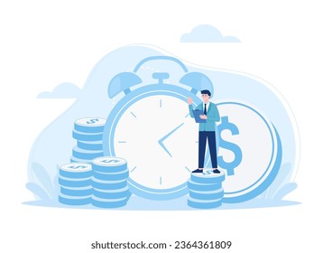 Time management trending concept flat illustration