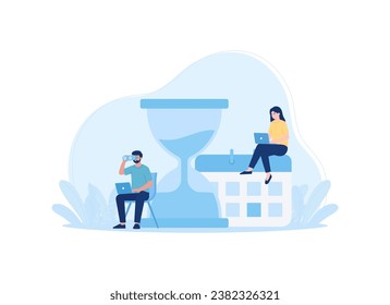Time management trending concept flat illustration