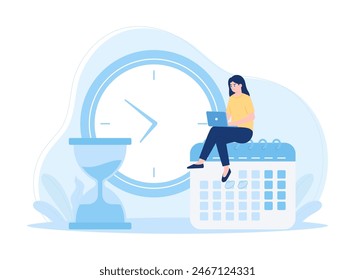 Time management trending concept flat illustration