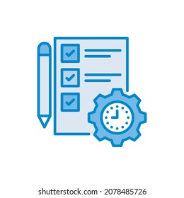 Time Management vector blue colours Icon Design illustration. Web And Mobile Application Symbol on White background EPS 10 File
