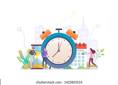 Time Management Vector Concept Illustration, Suitable for web landing page, ui, mobile app, editorial design, flyer, banner, and other related occasion