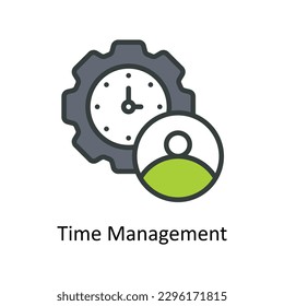 Time Management  Vector  Fill outline Icons. Simple stock illustration stock