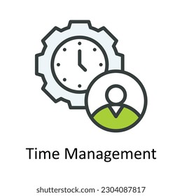 Time Management vector Fill outline Icon Design illustration. Time Management Symbol on White background EPS 10 File