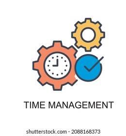 Time Management vector Filled outline Icon Design illustration. Web And Mobile Application Symbol on White background EPS 10 File