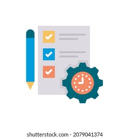 Time Management vector Flat Icon Design illustration. Web And Mobile Application Symbol on White background EPS 10 File