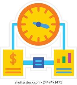 Symbol für die Vektorgrafik der Zeitverwaltung. Kann für Druck-, mobile und Web-Anwendungen verwendet werden.
