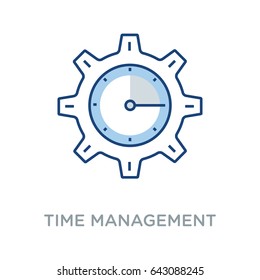 Time Management Vector Icon Flat Style 