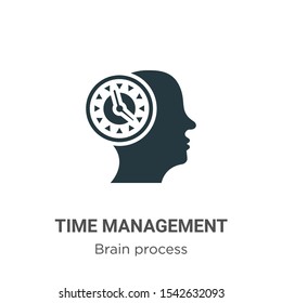 Time management vector icon on white background. Flat vector time management icon symbol sign from modern brain process collection for mobile concept and web apps design.
