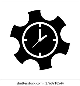 Icono del vector de administración de tiempo en fondo blanco