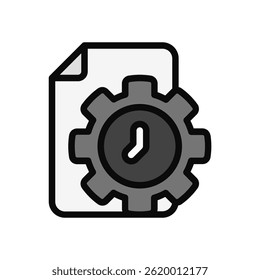 Time Management Vector Icon for Productivity and Planning. Clock and checklist design for efficient workflow
