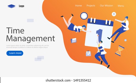 Time Management Vector Illustration Concept, Suitable for web landing page, ui, mobile app, editorial design, flyer, banner, and other related occasion