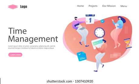 Time Management Vector Illustration Concept, Suitable for web landing page, ui, mobile app, editorial design, flyer, banner, and other related occasion