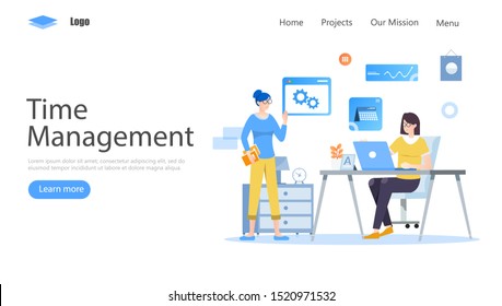 Time Management Vector Illustration Concept, Suitable for web landing page, ui, mobile app, editorial design, flyer, banner, and other related occasion