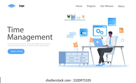 Time Management Vector Illustration Concept, Suitable for web landing page, ui, mobile app, editorial design, flyer, banner, and other related occasion