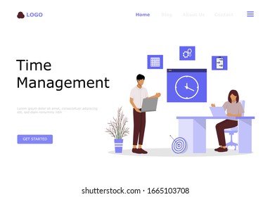 Illustrationskonzept für Zeitmanagement-Vektorillustration, geeignet für Web-Landing-Page, i, mobile App, redaktionelle Gestaltung, Flyer, Banner und andere damit verbundene Veranstaltungen