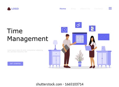 Time Management Vector Illustration Concept, Suitable for web landing page, ui, mobile app, editorial design, flyer, banner, and other related occasion