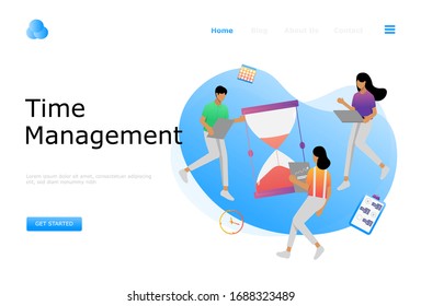 Time Management Vector Illustration Concept, Suitable for web landing page, ui, mobile app, editorial design, flyer, banner, and other related occasion