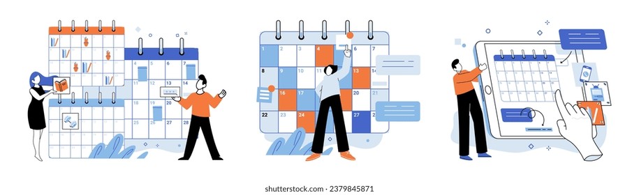 Zeitmanagement. Vektorgrafik. Beruf und Wirtschaft beruhen auf effizienten Zeitmanagementpraktiken Terminvorgaben Terminvorgaben erfordern effektive Zeitmanagementstrategien Lernen, Zeit zu verwalten