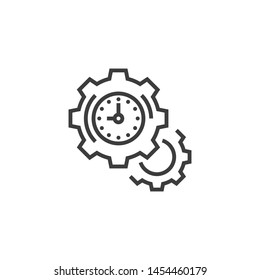 Time Management Vector Illustration, outline sign