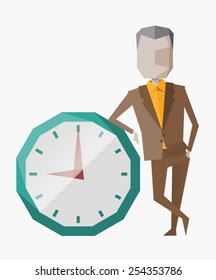 Time Management. Vector Illustration. Proper Planning And Time Management The Key To Success In Achieving The Goal