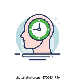 time management vector illustration.  Startup and new business filled outline icon. 