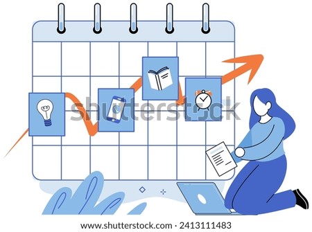 Time management. Vector illustration. The success any organization depends on effective time management Time management skills are essential for meeting deadlines Effective time management leads
